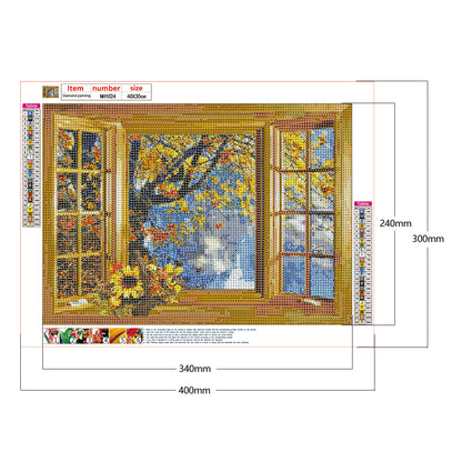 Window View - Full Round Drill Diamond Painting 40*30CM