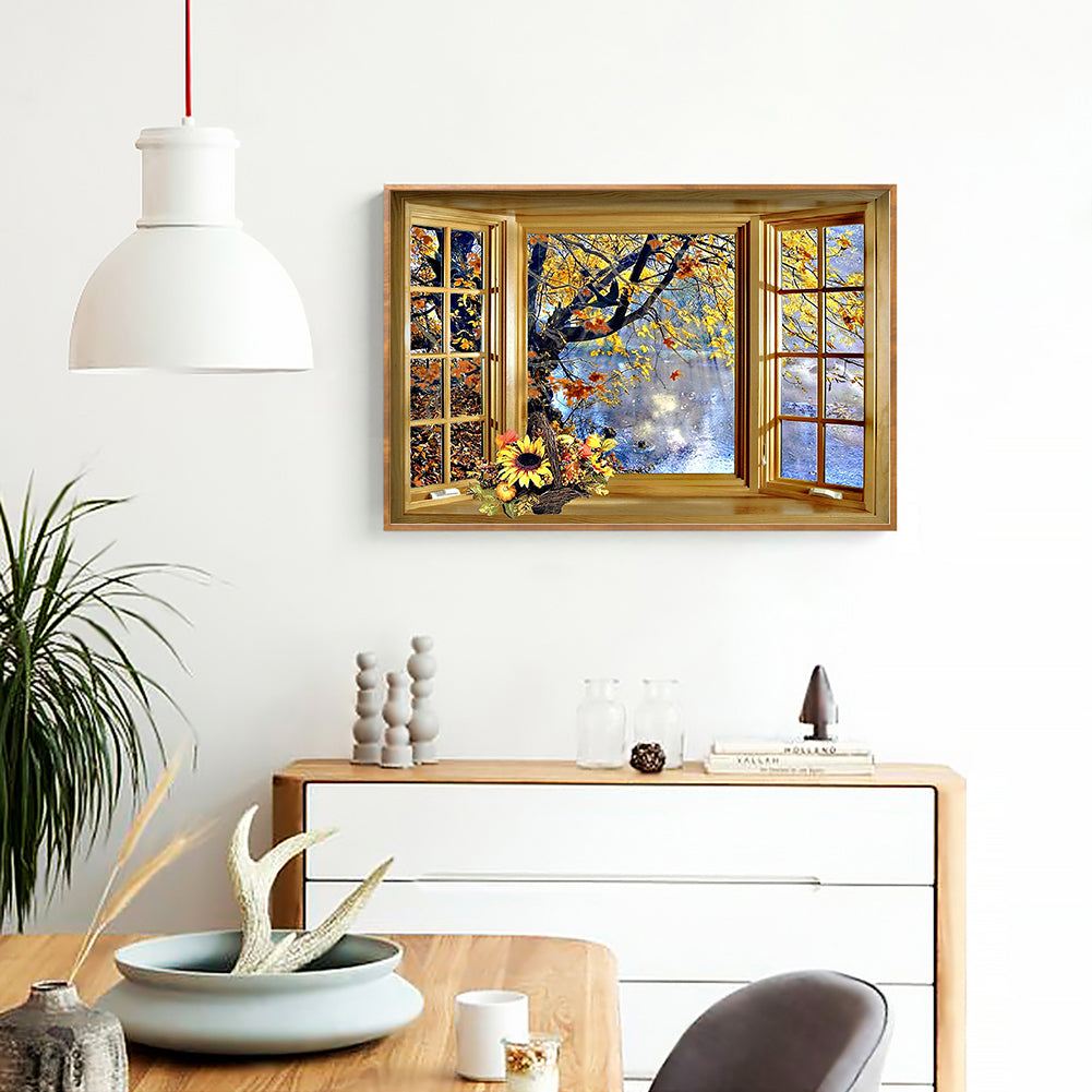 Window View - Full Round Drill Diamond Painting 40*30CM