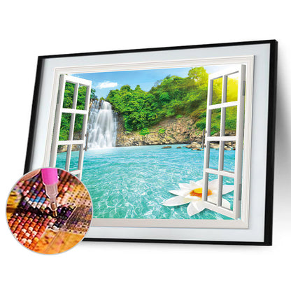 Window View - Full Round Drill Diamond Painting 40*30CM