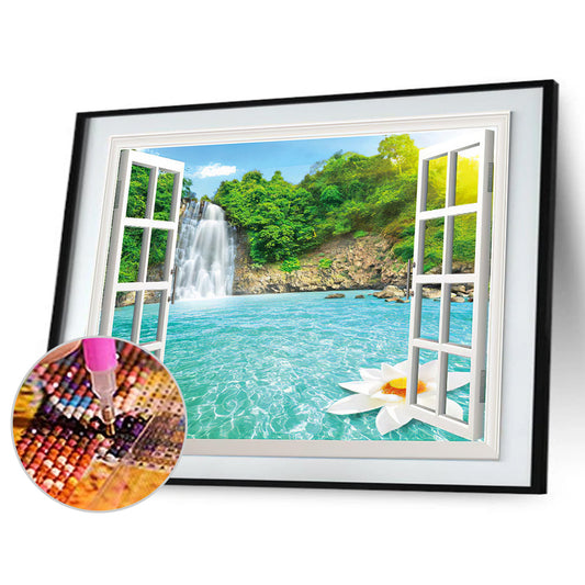 Window View - Full Round Drill Diamond Painting 40*30CM