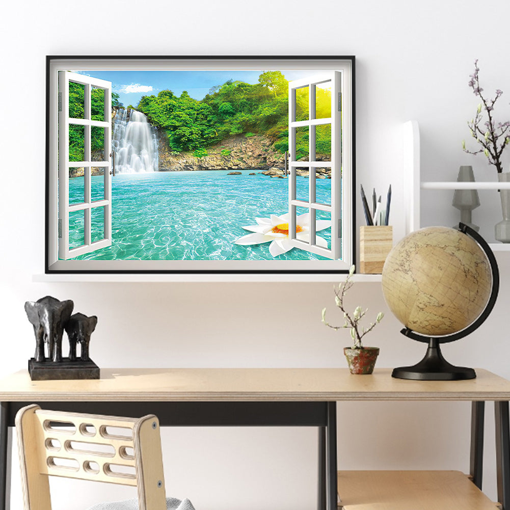 Window View - Full Round Drill Diamond Painting 40*30CM