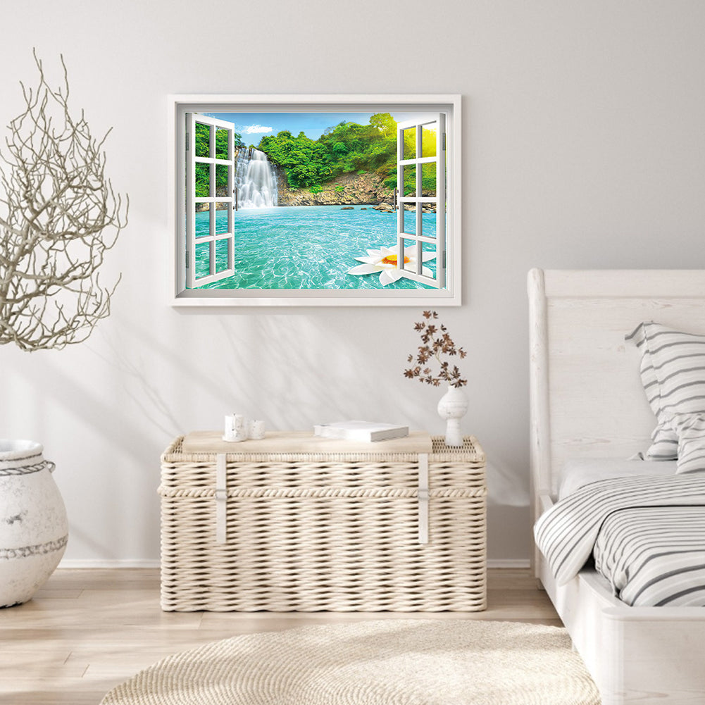 Window View - Full Round Drill Diamond Painting 40*30CM