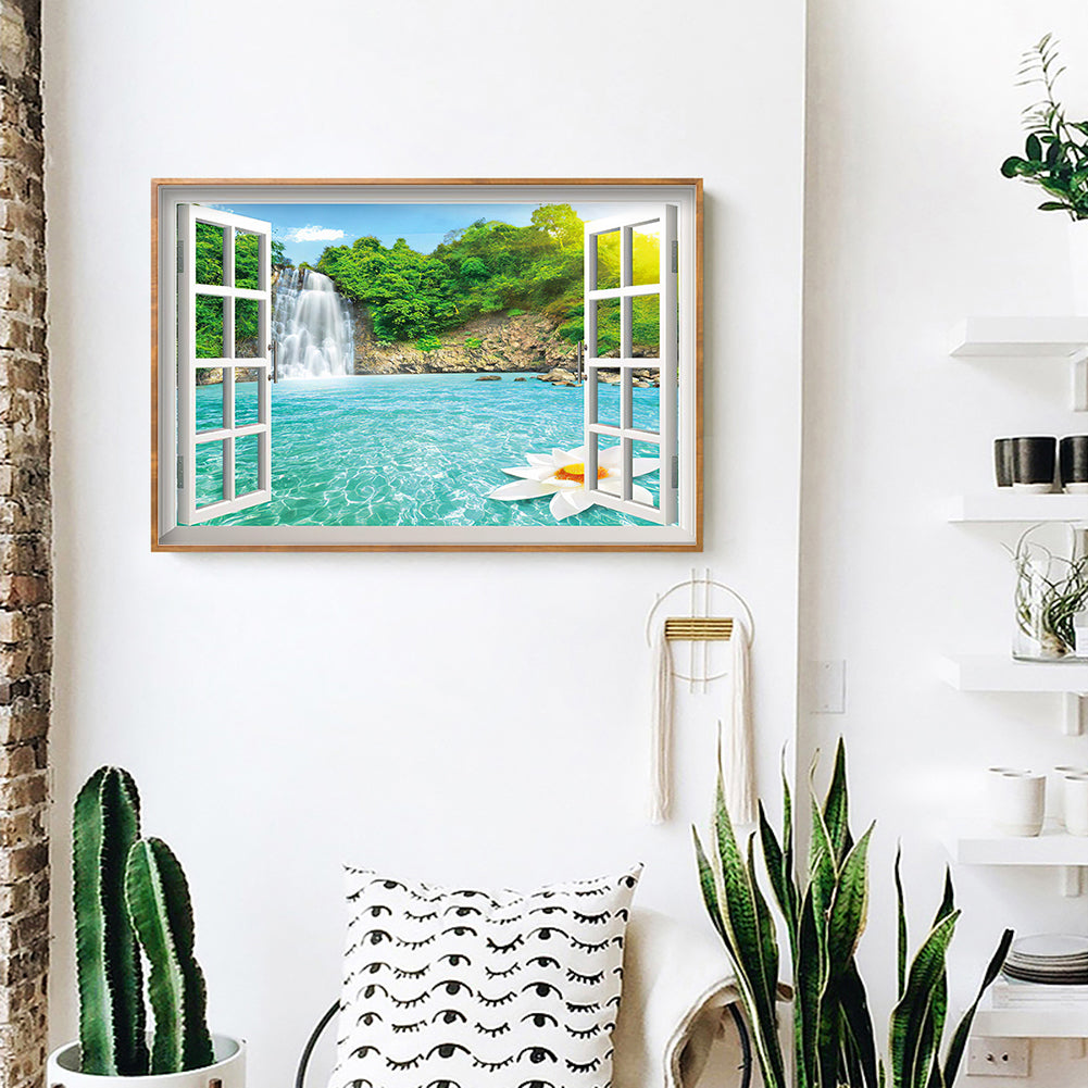 Window View - Full Round Drill Diamond Painting 40*30CM