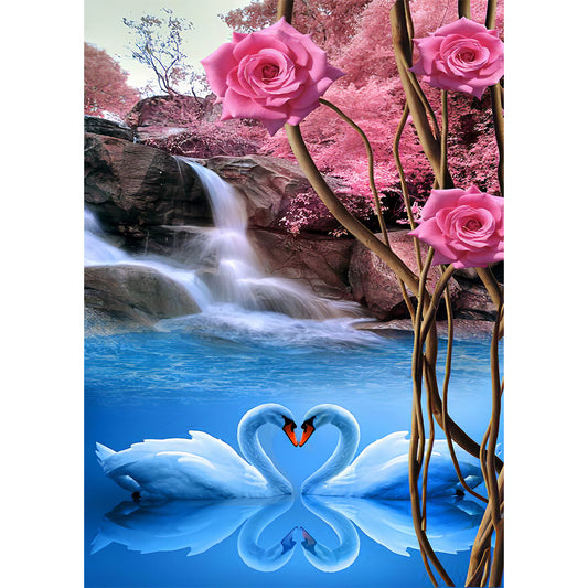 Swan - Full Round Drill Diamond Painting 30*40CM