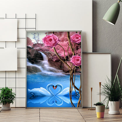 Swan - Full Round Drill Diamond Painting 30*40CM