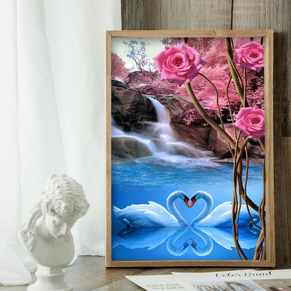 Swan - Full Round Drill Diamond Painting 30*40CM