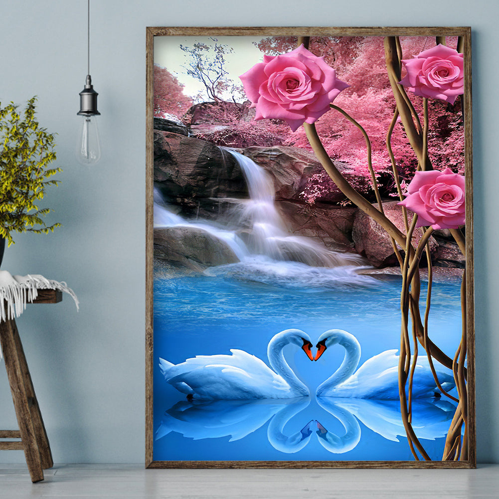Swan - Full Round Drill Diamond Painting 30*40CM