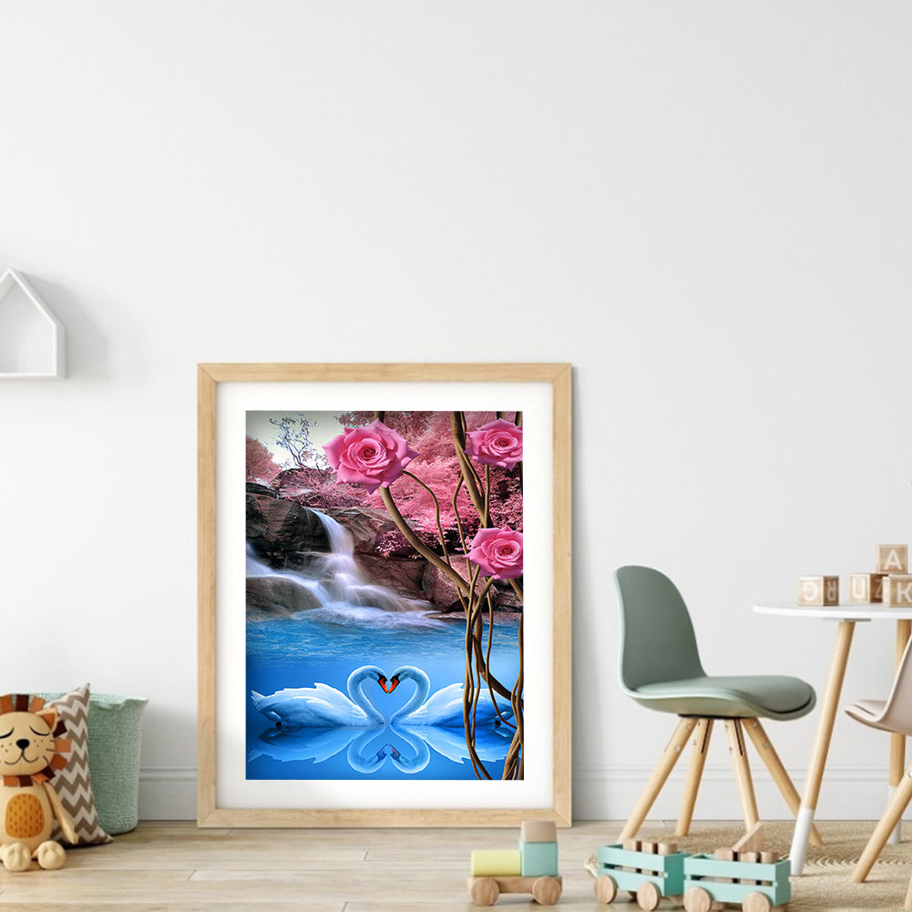 Swan - Full Round Drill Diamond Painting 30*40CM