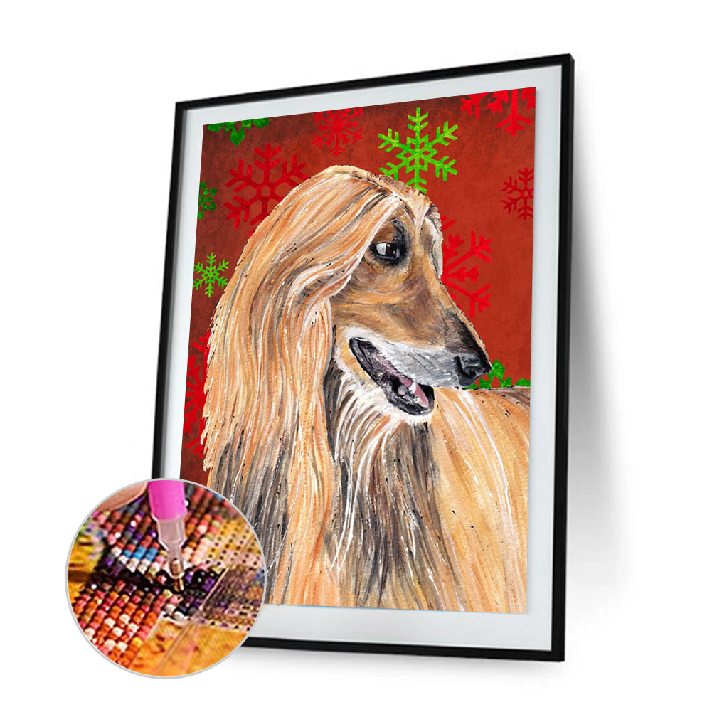 Christmas Dog - Full Round Drill Diamond Painting 30*40CM