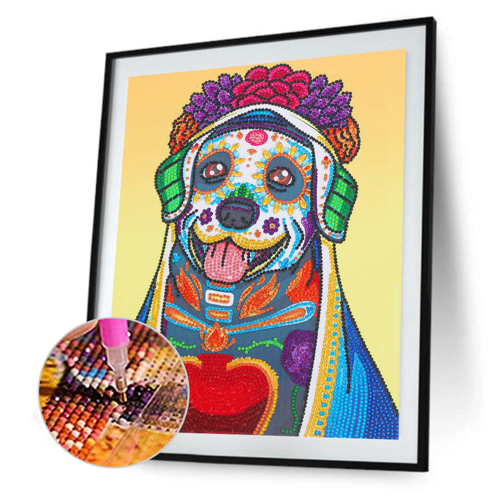 Skeleton Dog - Special Shaped Drill Diamond Painting 30*40CM