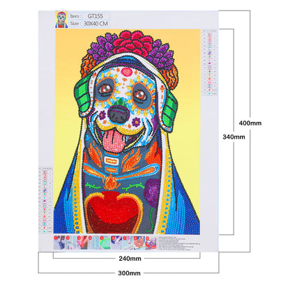 Skeleton Dog - Special Shaped Drill Diamond Painting 30*40CM