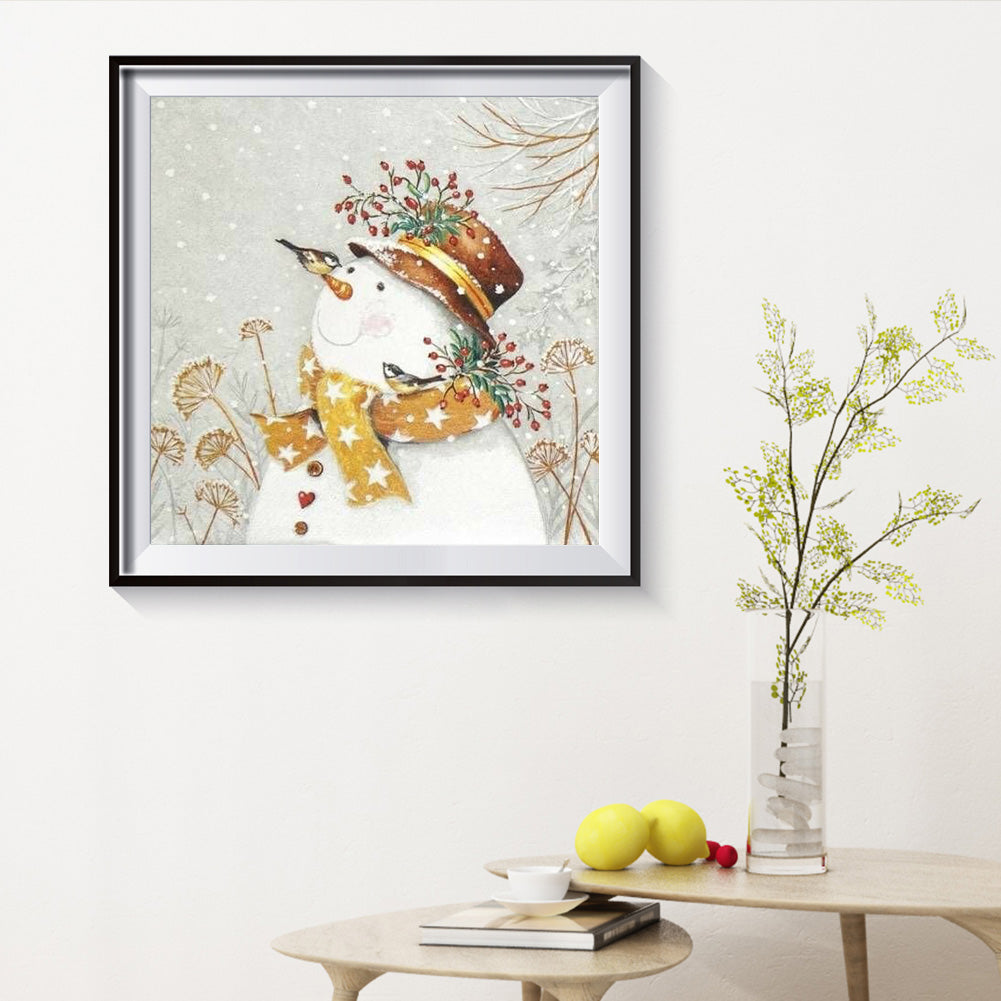 Snowman Bird - Full Round Drill Diamond Painting 30*30CM