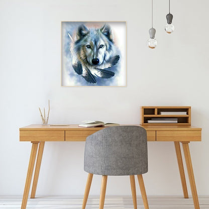 Wolf Feather - Full Round Drill Diamond Painting 30*30CM