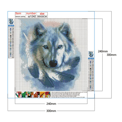 Wolf Feather - Full Round Drill Diamond Painting 30*30CM
