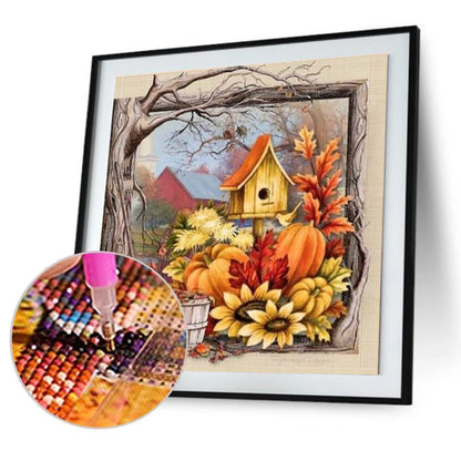 Pumpkin Hut - Full Round Drill Diamond Painting 30*30CM