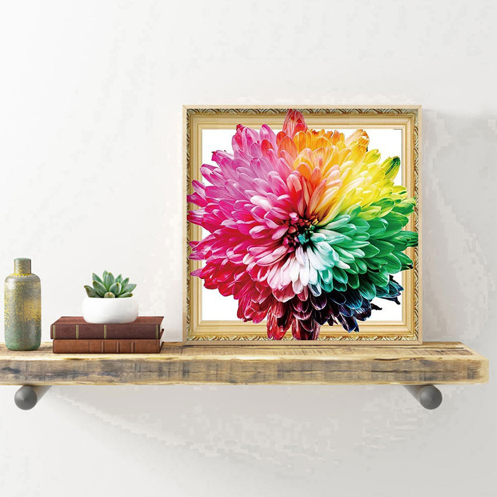Rainbow Flower - Full Round Drill Diamond Painting 30*30CM