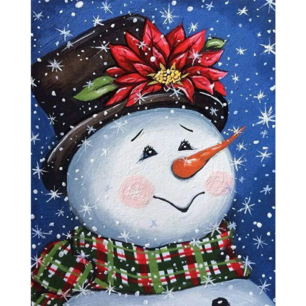 Shy Snowman - Full Round Drill Diamond Painting 30*40CM