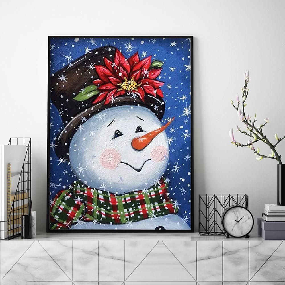 Shy Snowman - Full Round Drill Diamond Painting 30*40CM