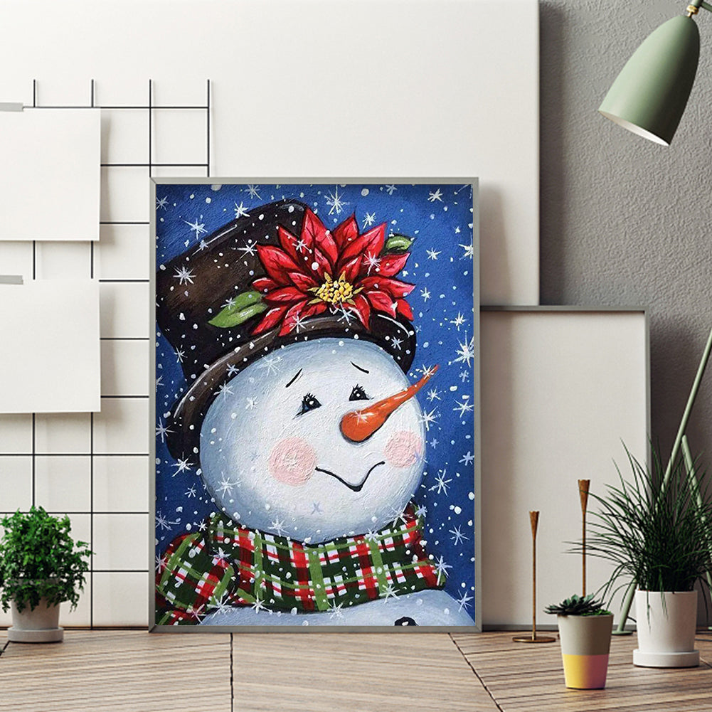 Shy Snowman - Full Round Drill Diamond Painting 30*40CM