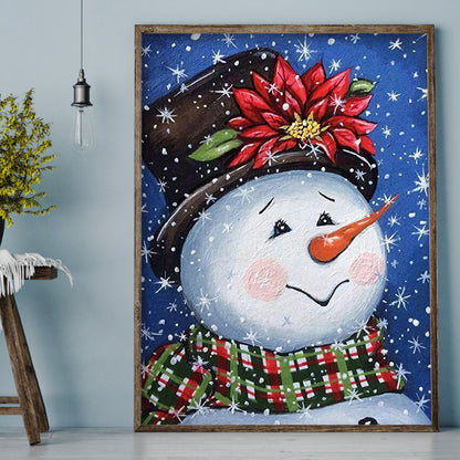 Shy Snowman - Full Round Drill Diamond Painting 30*40CM