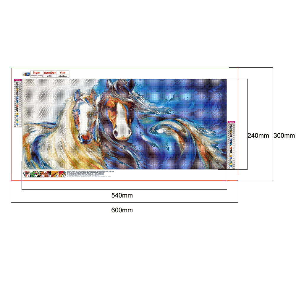 Horse - Full Round Drill Diamond Painting 60*30CM