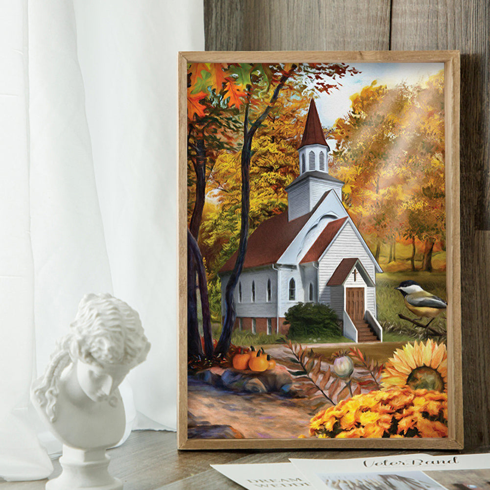Church Scenery - Full Round Drill Diamond Painting 30*40CM