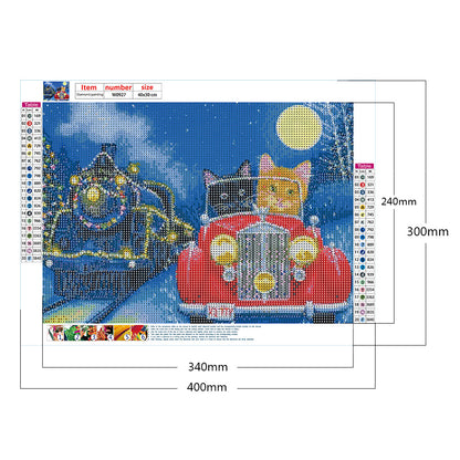 Car Cat - Full Round Drill Diamond Painting 40*30CM