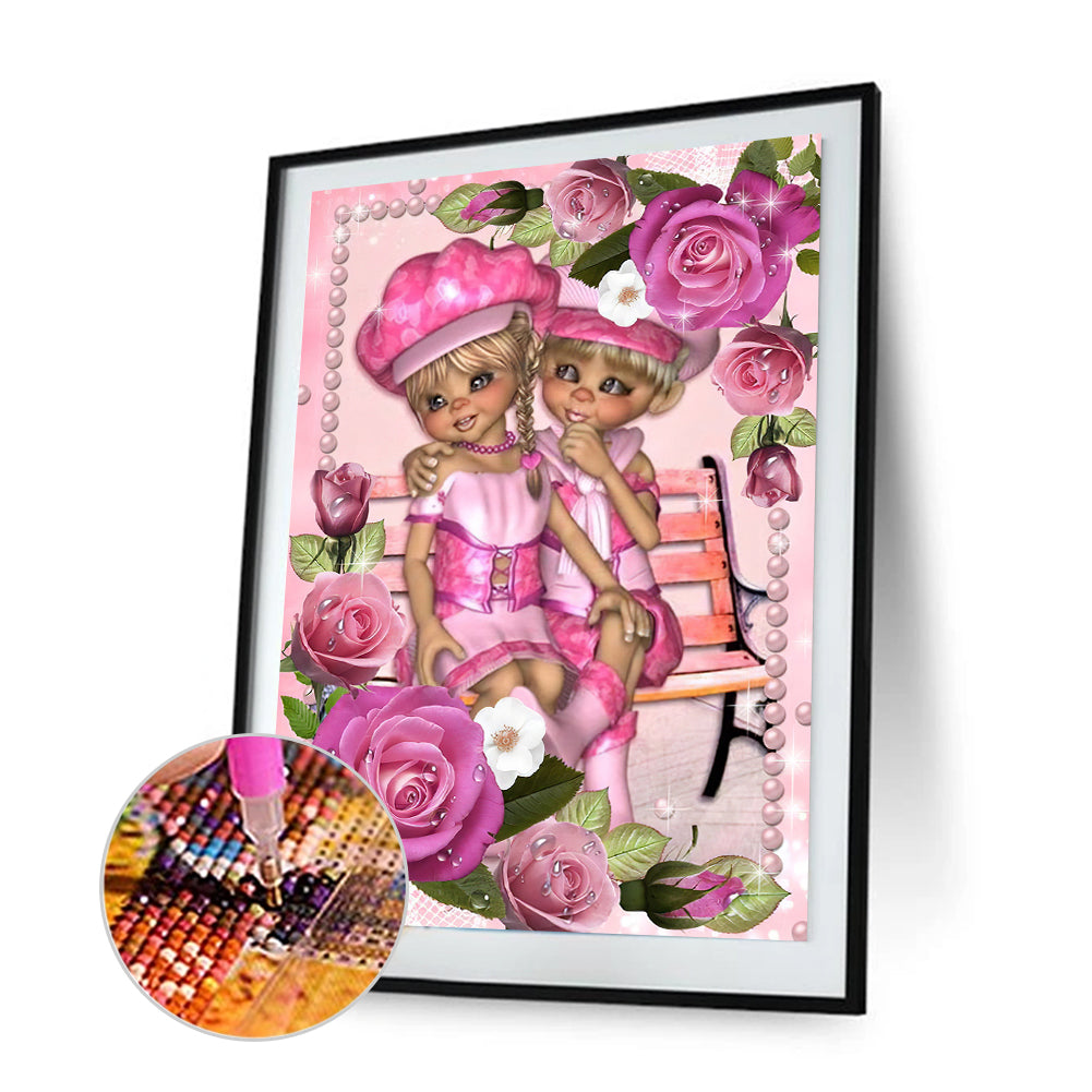 Rose Girls - Full Round Drill Diamond Painting 30*40CM