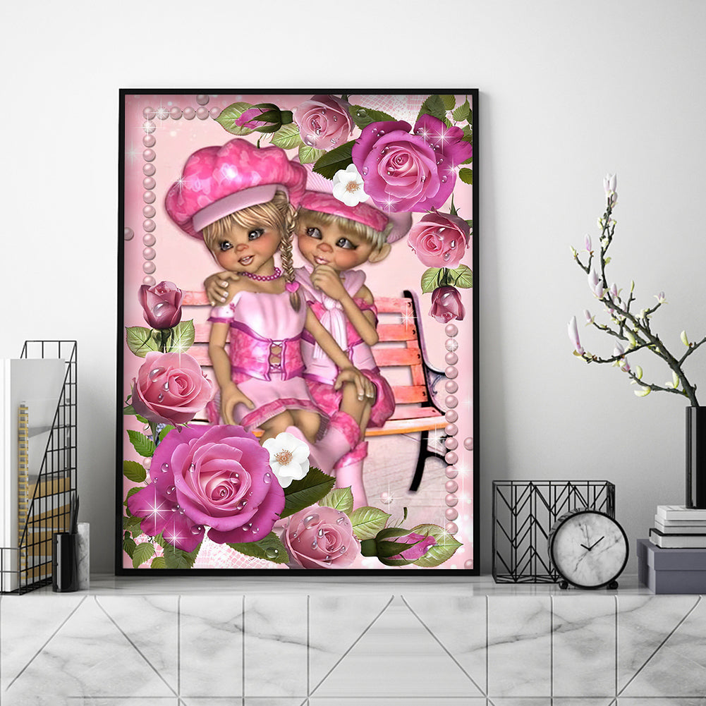 Rose Girls - Full Round Drill Diamond Painting 30*40CM