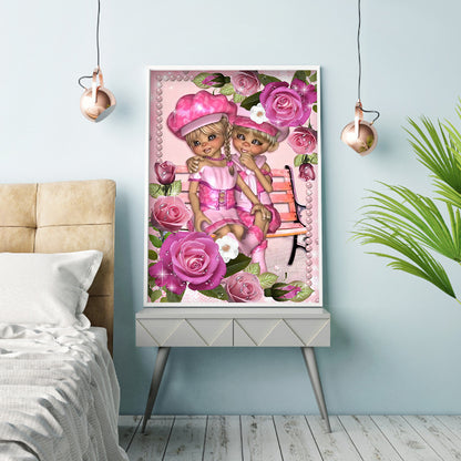 Rose Girls - Full Round Drill Diamond Painting 30*40CM