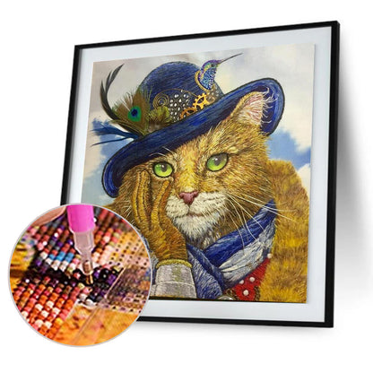 Cat Hat - Full Square Drill Diamond Painting 40*40CM