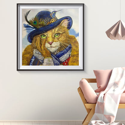 Cat Hat - Full Square Drill Diamond Painting 40*40CM