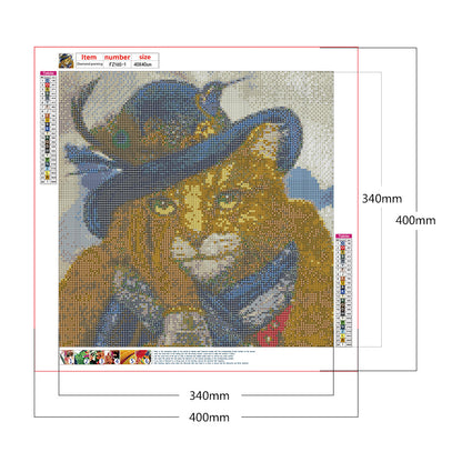 Cat Hat - Full Square Drill Diamond Painting 40*40CM