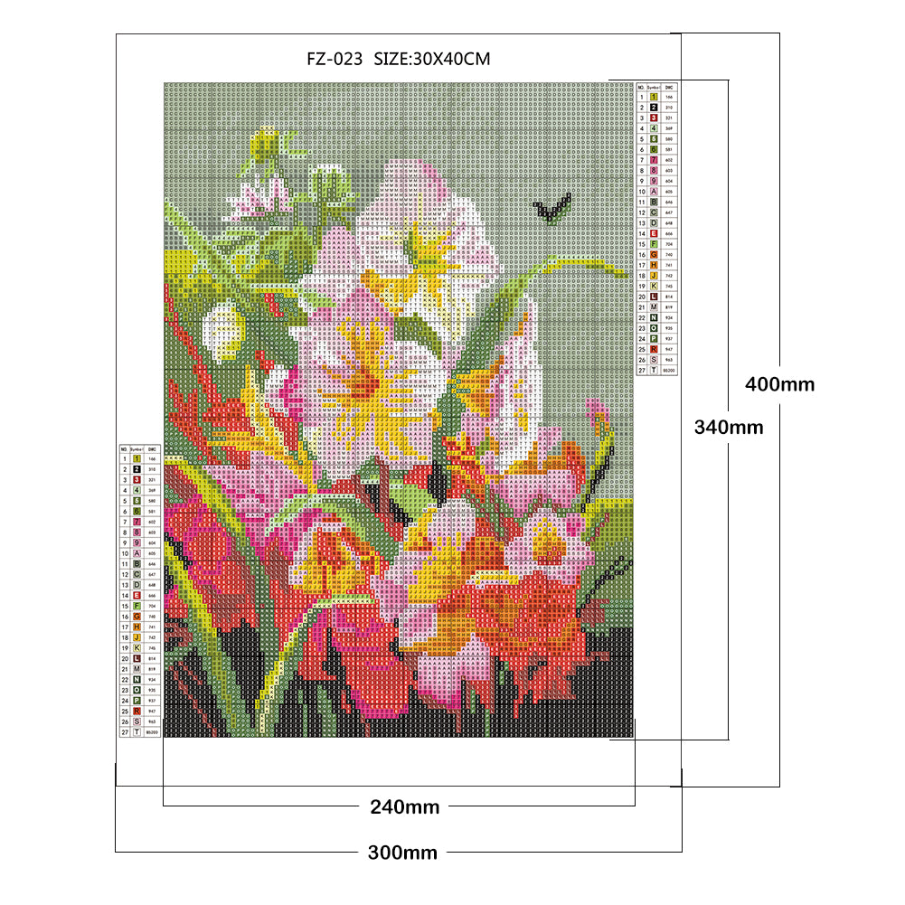 Flower Bunch - Full Square Drill Diamond Painting 30*40CM