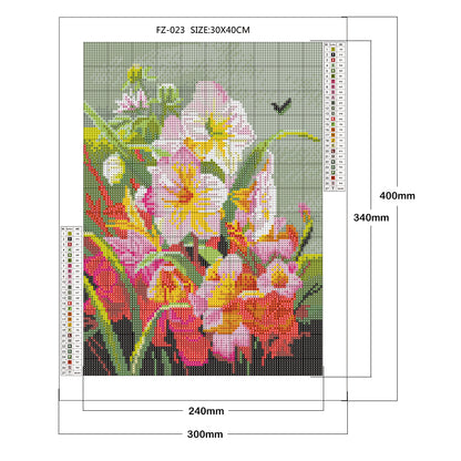 Flower Bunch - Full Square Drill Diamond Painting 30*40CM