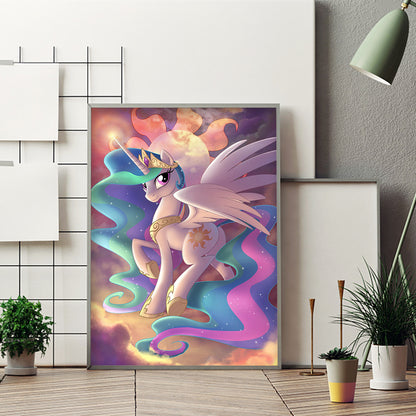 Cartoon Unicorn - Full Round Drill Diamond Painting 30*40CM