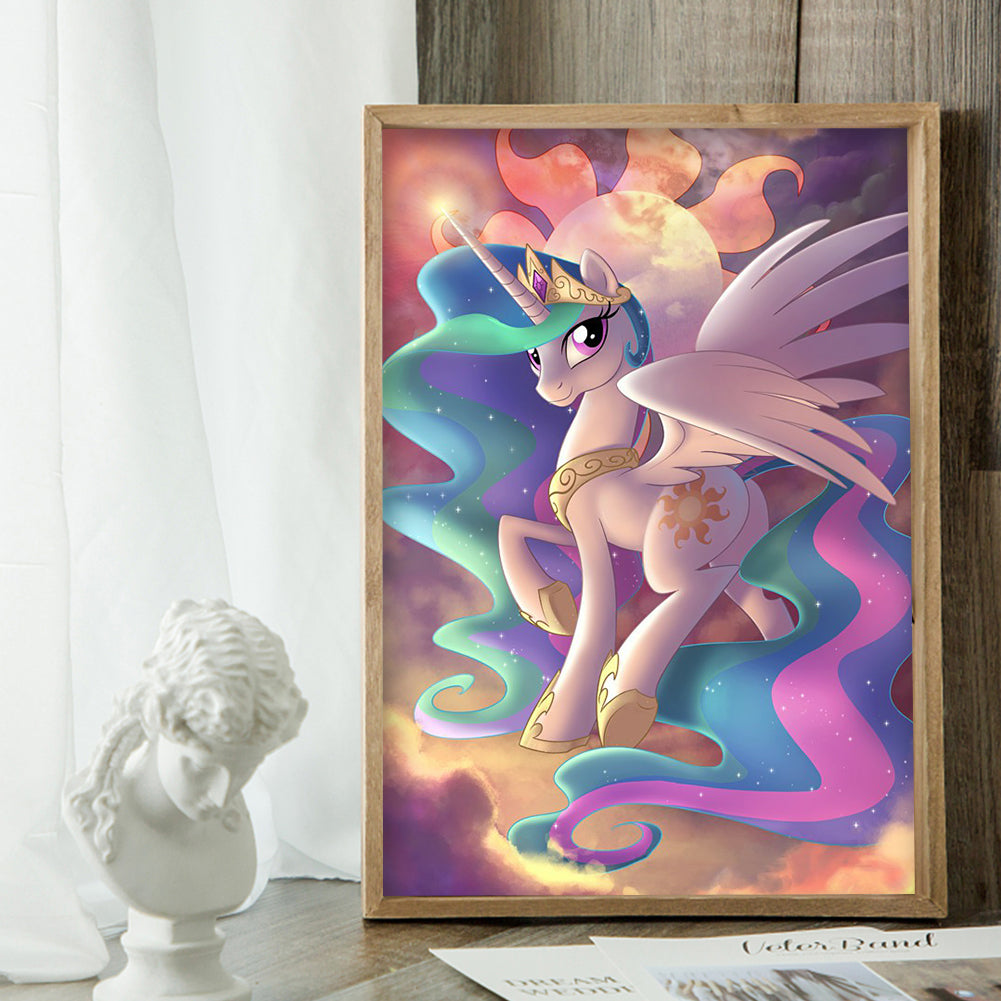 Cartoon Unicorn - Full Round Drill Diamond Painting 30*40CM