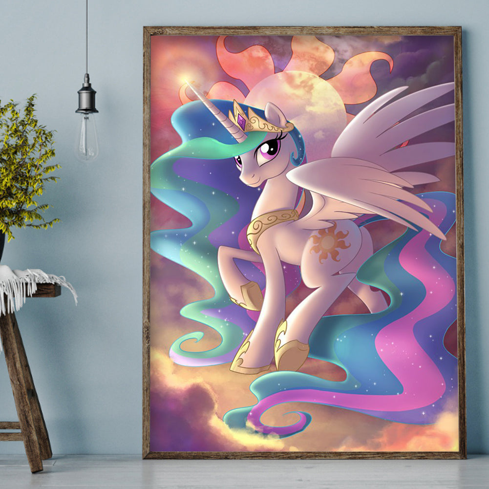 Cartoon Unicorn - Full Round Drill Diamond Painting 30*40CM