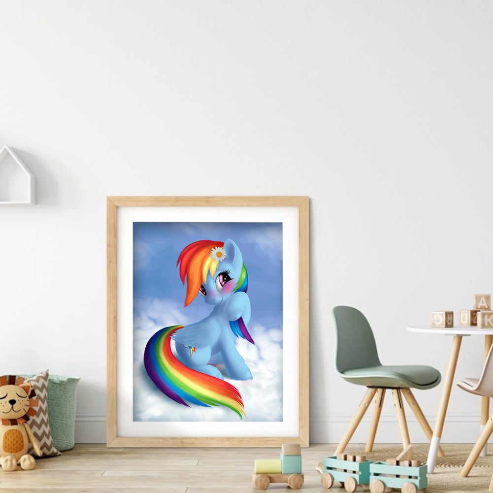 Cartoon Unicorn - Full Round Drill Diamond Painting 30*40CM