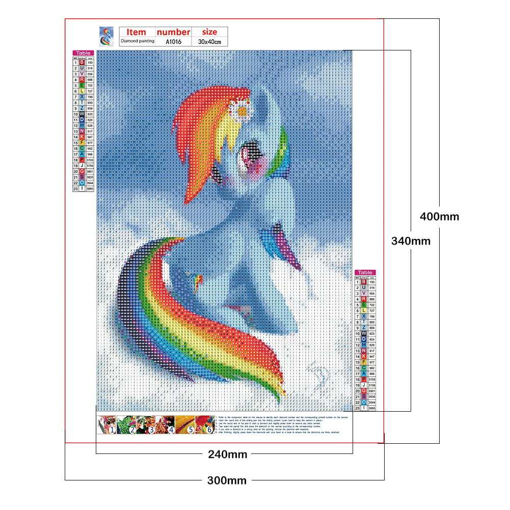 Cartoon Unicorn - Full Round Drill Diamond Painting 30*40CM