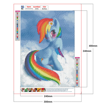 Cartoon Unicorn - Full Round Drill Diamond Painting 30*40CM