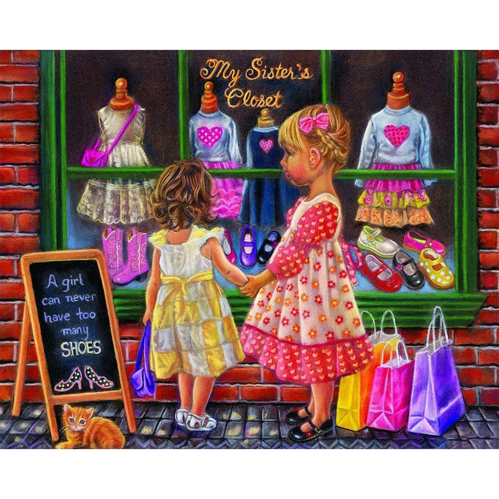 Sisters - Full Round Drill Diamond Painting 50*40CM