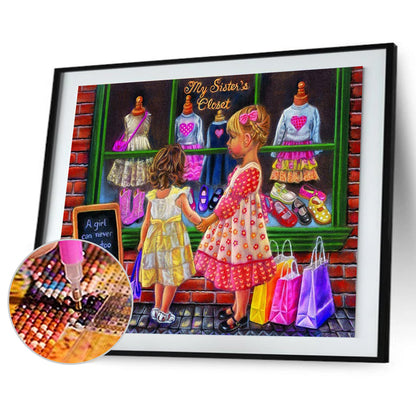 Sisters - Full Round Drill Diamond Painting 50*40CM