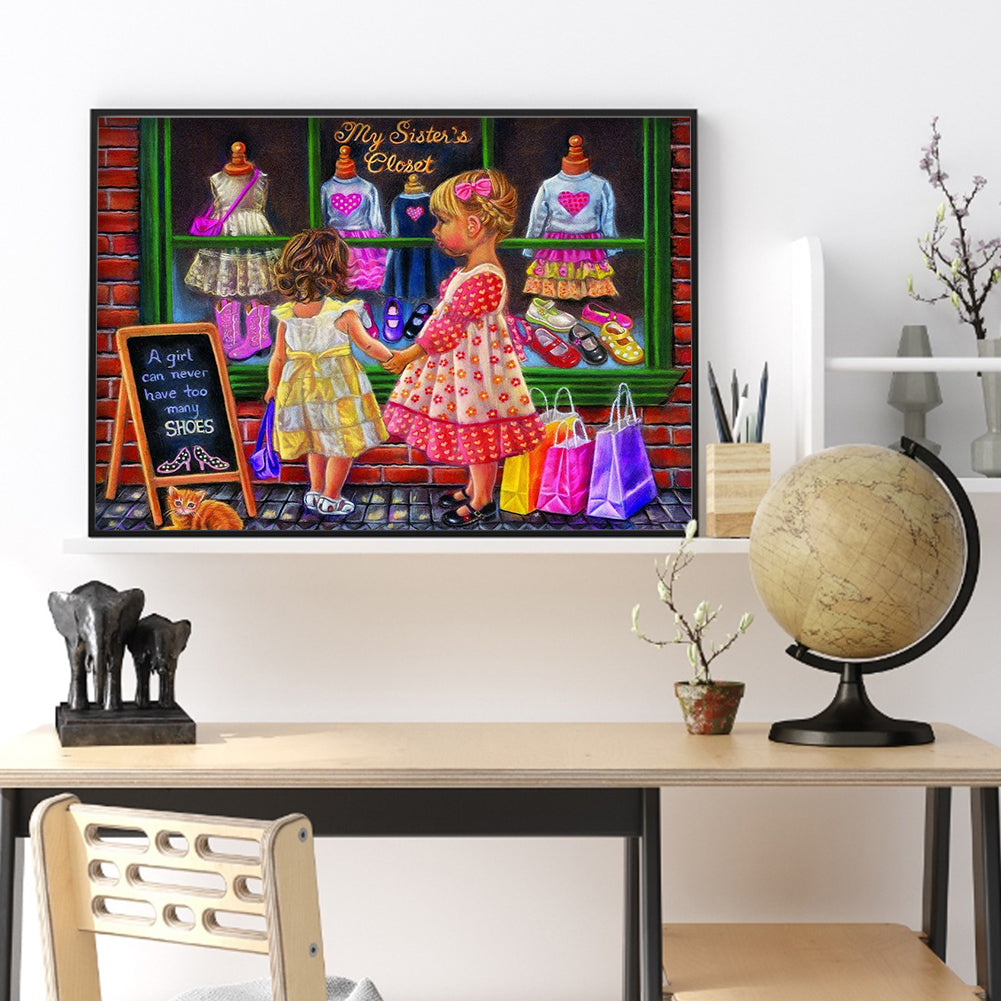 Sisters - Full Round Drill Diamond Painting 50*40CM