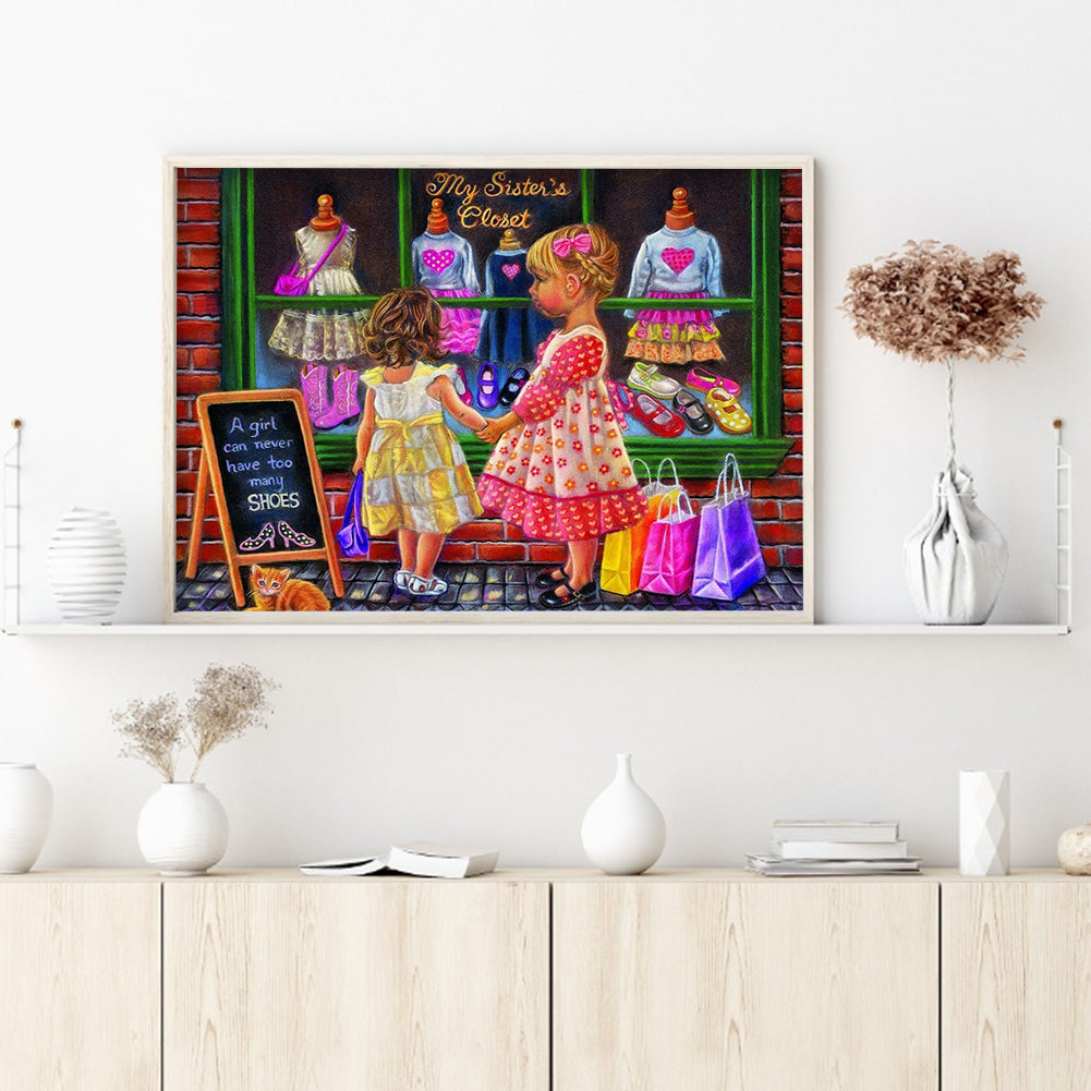 Sisters - Full Round Drill Diamond Painting 50*40CM