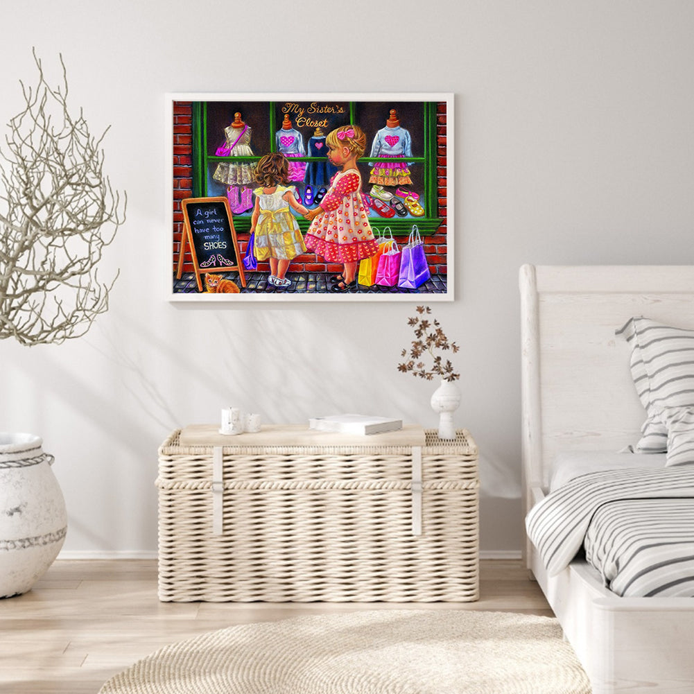 Sisters - Full Round Drill Diamond Painting 50*40CM