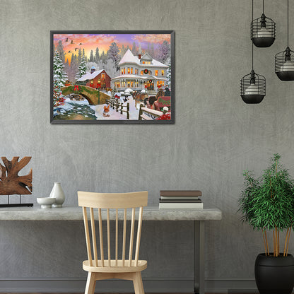 Christmas Atmosphere - Full Round Drill Diamond Painting 55*40CM