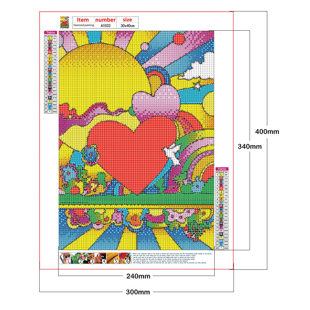 Heart - Full Round Drill Diamond Painting 30*40CM