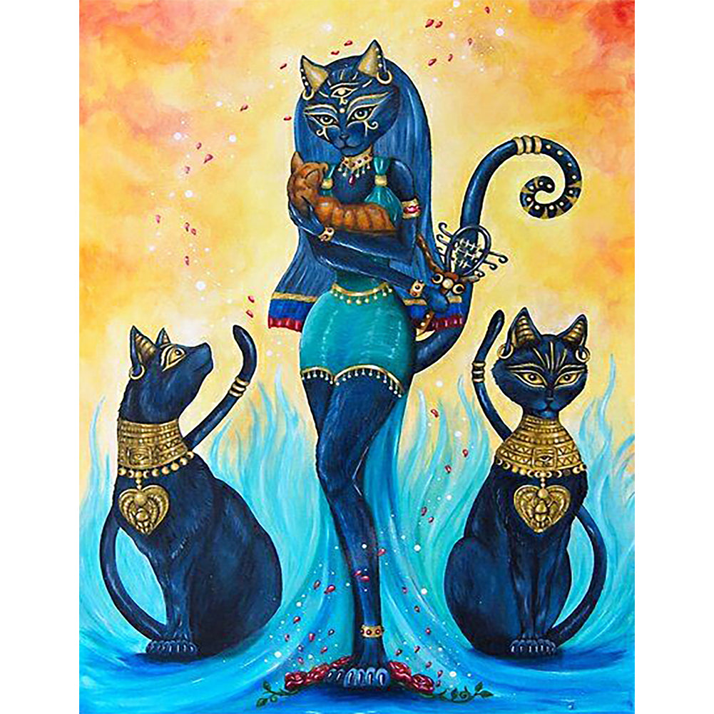 Cat - Full Round Drill Diamond Painting 30*40CM