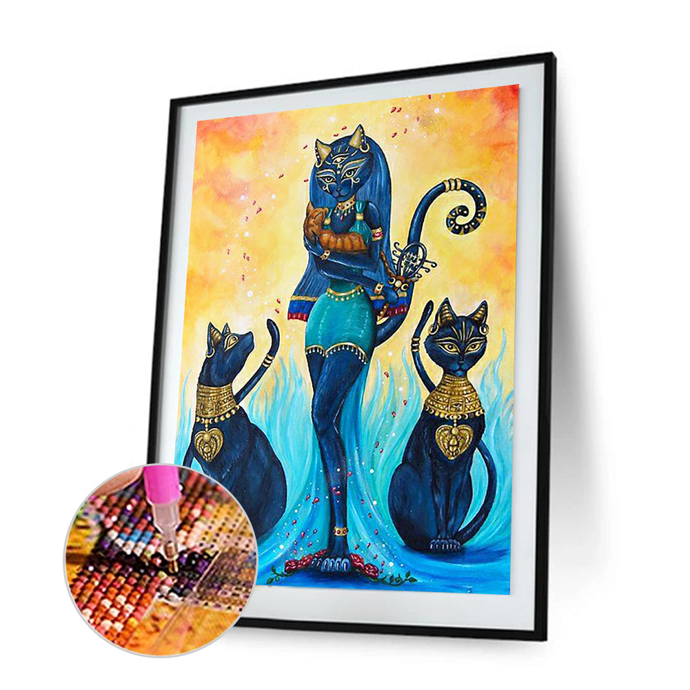 Cat - Full Round Drill Diamond Painting 30*40CM